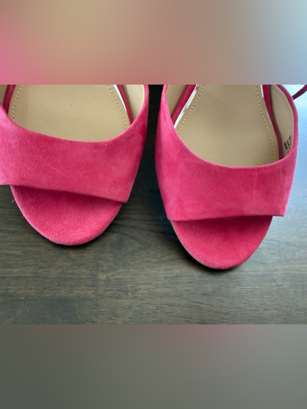 Etienne Aigner Pink Suede Sandals - Picture 7 of 12